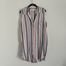 Cloth & Stone Women's Size Medium Multicolor Striped Sleeveless Tunic Dress