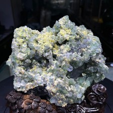 8.58LB Rare Natural Namibia Fluorite Quartz Crystal Mineral Specimen+Stand reiki