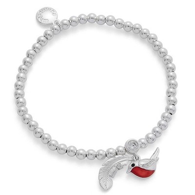 equilibrium Robin Beaded Bracelet with Feather Charm