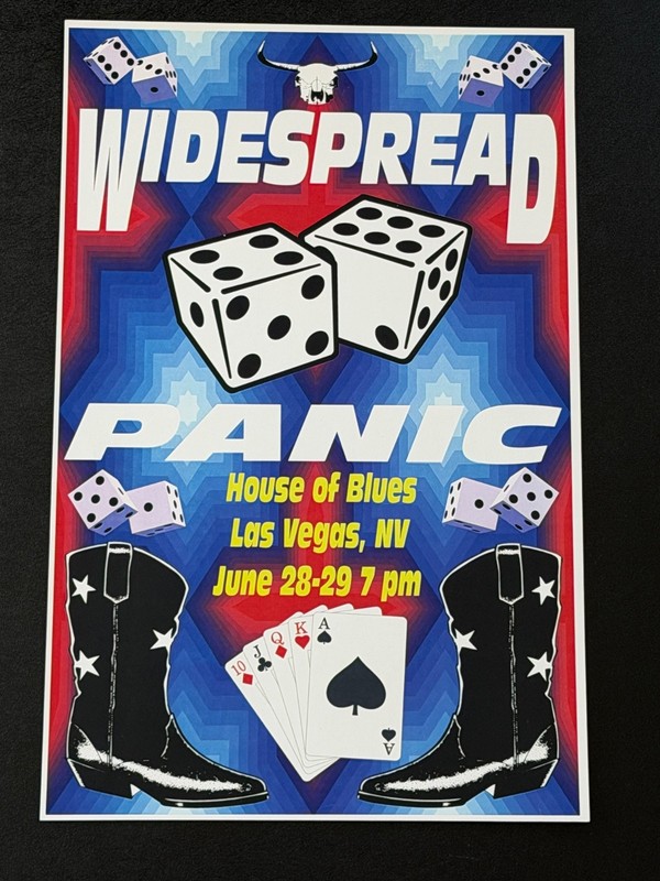 Widespread Panic House of Blues Las Vegas 2000 Poker Straight Boots Dice Skull