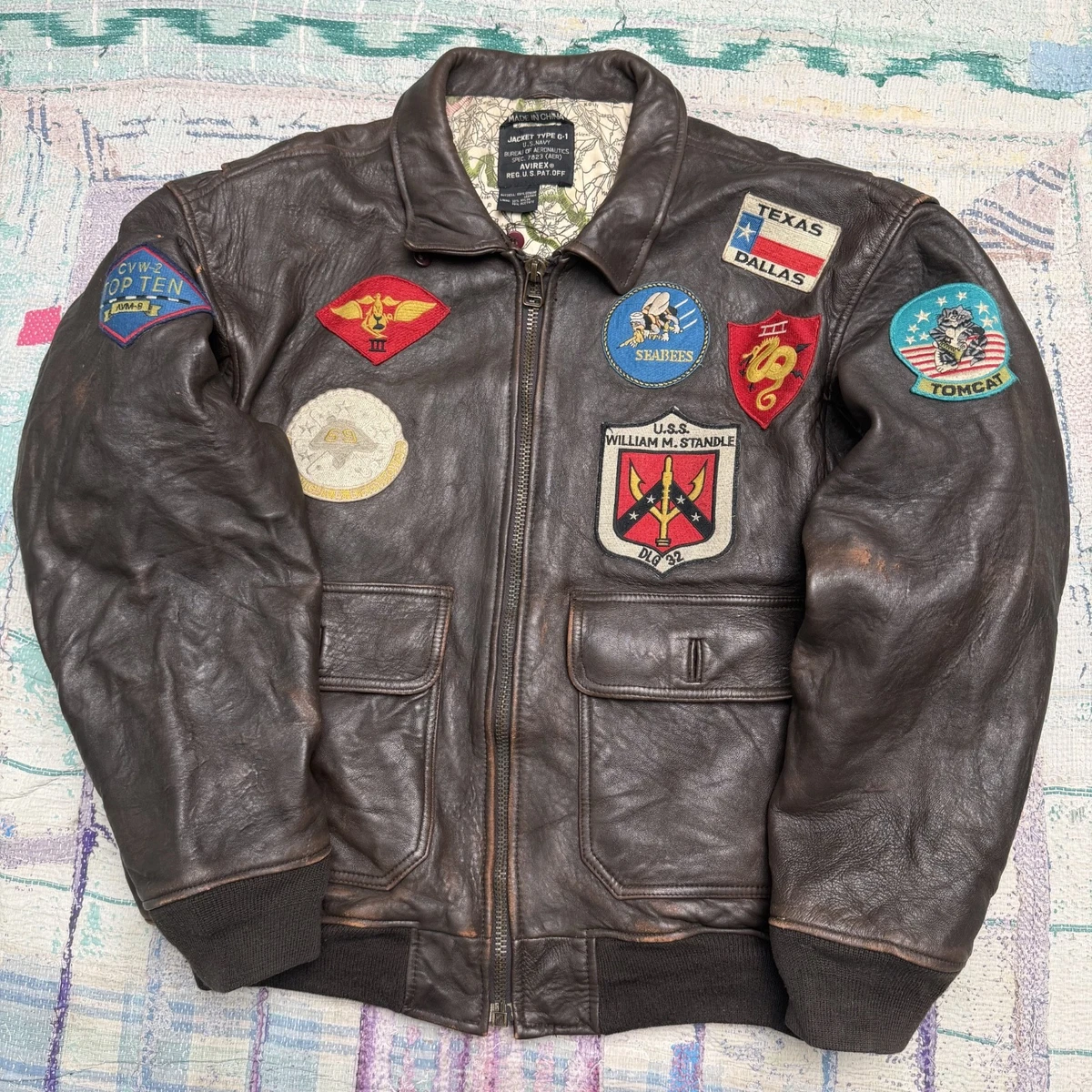 avirex leather flight jacket products for sale | eBay