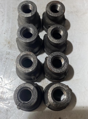 Lot 8 1/2” x 1/4” Black Iron Pipe Reducer Coupling Female NPT