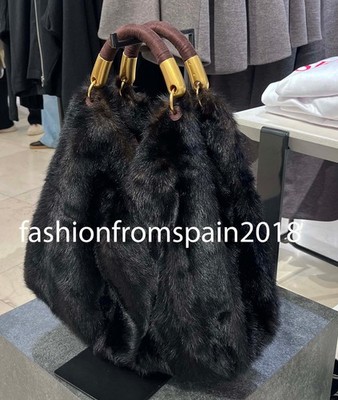 イプヘケBag 60cm 新品 ZARA NEW WOMAN FAUX FUR MAXI BAG BROWN 6046/610/700 | eBay