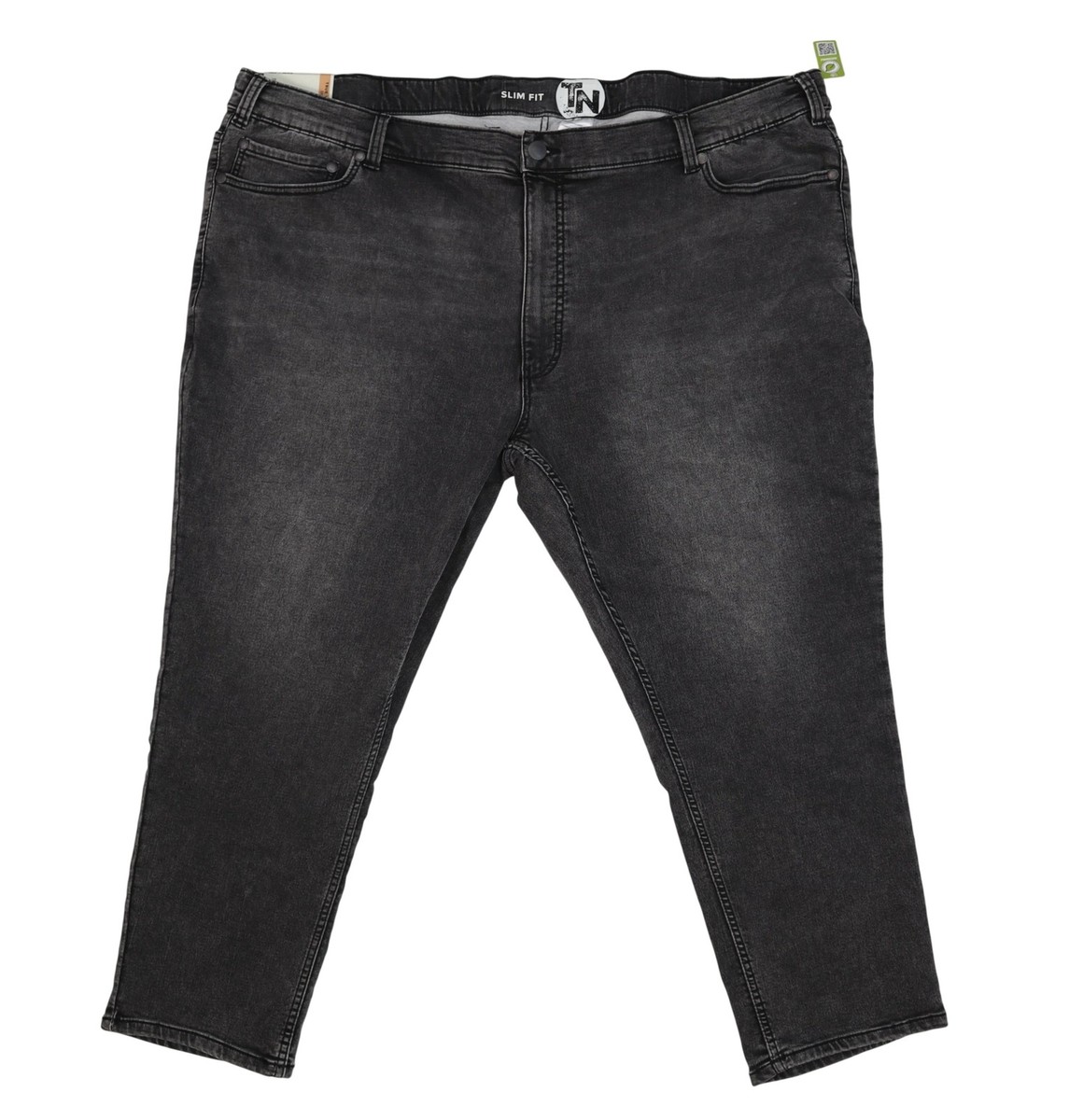 True Nation Jeans Mens 52x28 Charcoal Gray Slim Tapered Stretch