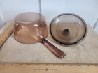 Vintage Vision Corning Ware USA 1L Amber Saucepan Pot w/  Lid Pour Spout — photo 5