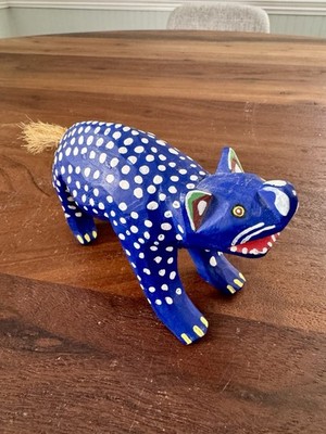VTG Oaxacan Folk Art Alebrije Wood Carving CAT Jimenez Ramirez Style Mexican