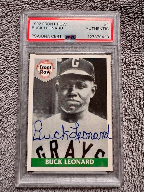 Buck Leonard Autographed 1992 Front Row #1 – PSA/DNA Certified – Negro Leagues