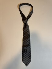Ralph Lauren Polo Men's Neck Tie 100% Silk Grey Polka Dot Made In USA