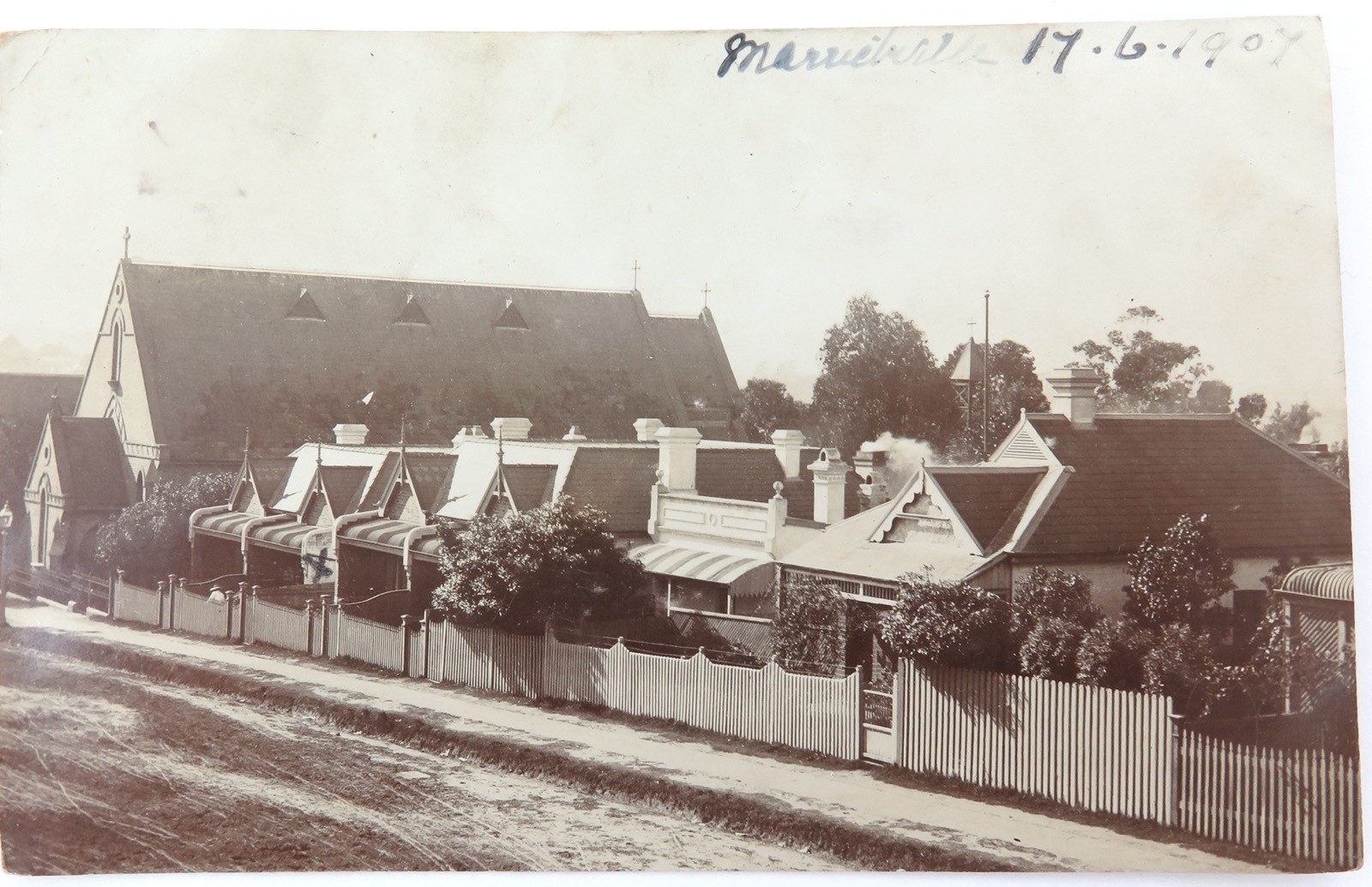 1907 Marrickville, Sydney Real Photo Postcard RPPC. Unknown Street / Houses