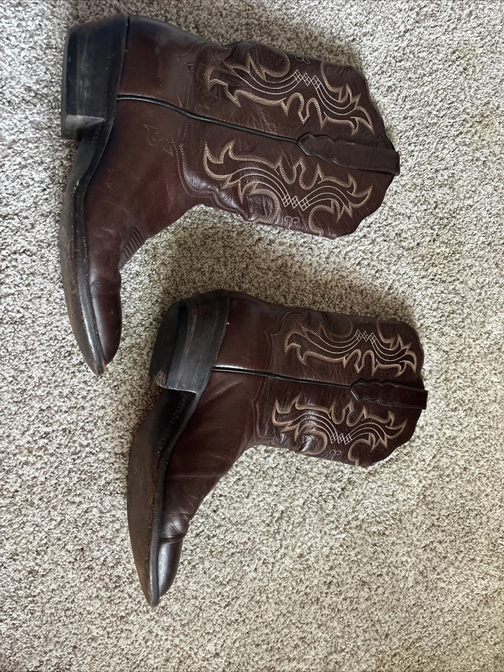 T.O. Botas femininas STANLEY de couro personalizadas feitas em banco cowboy western 10 D marrom - Imagem 3 de 4