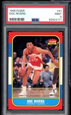 Doc Rivers Rookie Card 1986-87 Fleer #91 PSA 9. rookie card picture