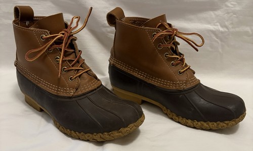 L.L. Bean Bean Boots Women's 9 W Brown Leather Lace-Up Round Toe Ankle Booties - Picture 1 of 10