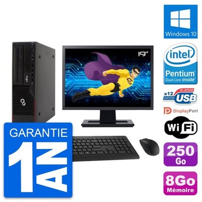 PC Fujitsu E910 Dt Bildschirm 19 '' Intel G630 RAM 8Go Festplatte 250Go Windows