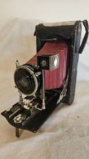 VINTAGE KODAK NO 3-A MODEL C FOLDING POCKET CAMERA w/ RED BELLOWS
