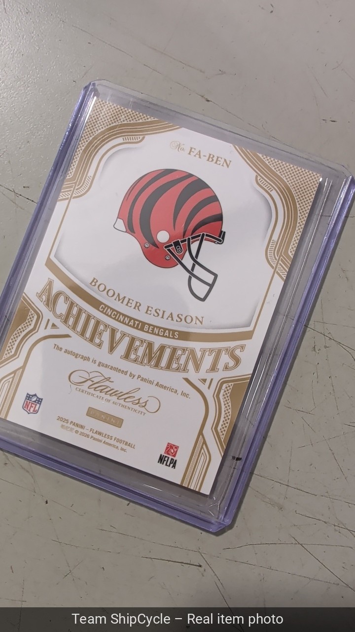 2025 Panini Flawless Boomer Esiason Achievements 25 Auto Bengals JJ5 G2U view 3