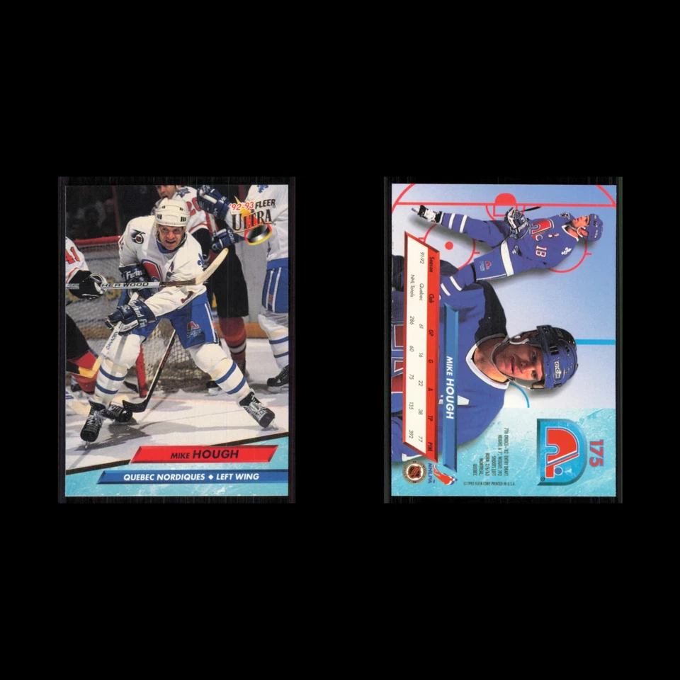 Mike Hough #175 1992 Fleer Ultra Quebec Nordiques Hockey Card NHL NM - Image 3 of 3