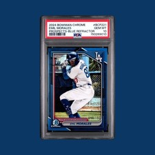 Emil Morales 2024 Bowman Chrome 1st True Blue Refractor /150 PSA 10 Color Match