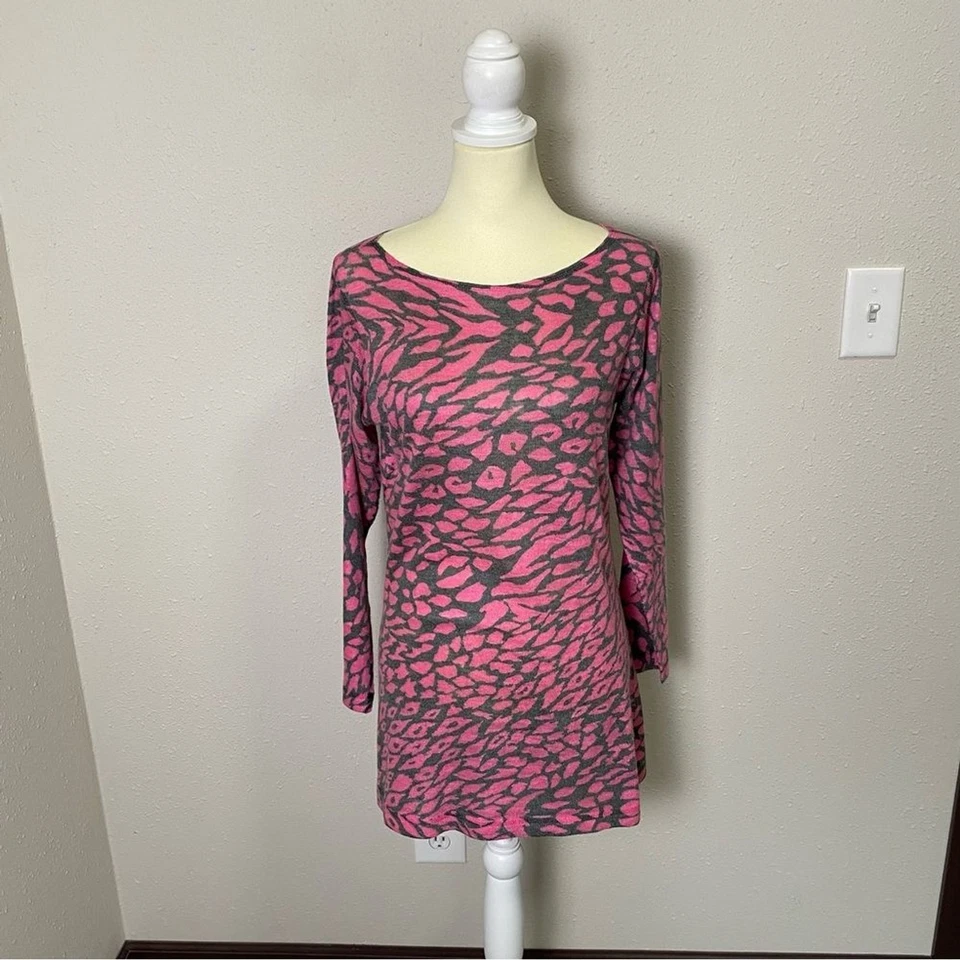 Vestido/túnica suéter ligero con estampado de animales rosa de Nally & Millie para mujer talla S Foto 4 de 4