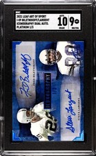 2021 Leaf Art of Sport Fred Biletnikoff Steve Largent PLATINUM /3 SGC 9 AUTO