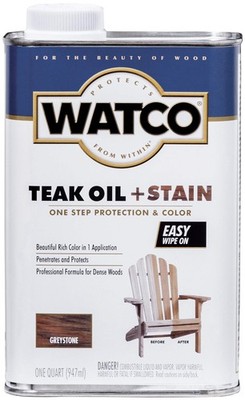 348759 Teak Oil + Stain, Quart, Greystone
