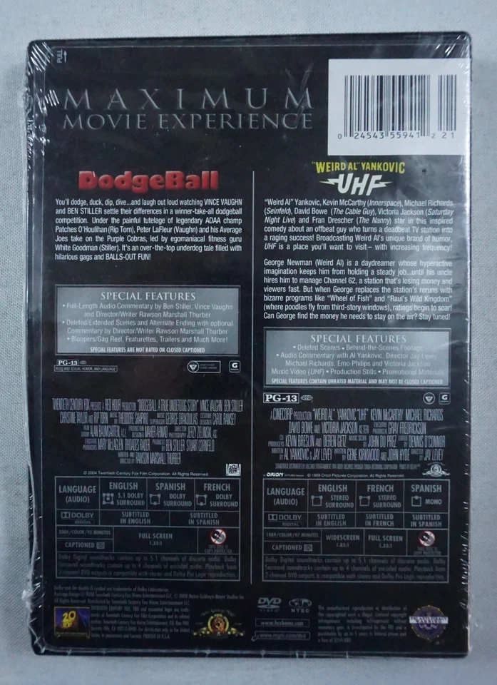 Dodgeball & UHF Double Feature 2 DVD Set - NEW SEALED - FREE SHIPPING - Image 2 of 2