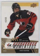 2024 Team Canada Juniors Prospectus Momentous Electric Gold /65 Porter Martone
