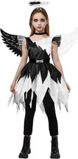 Spooktacular Creations Twisted Fallen Angel Costume Girls L 10-12 NWT