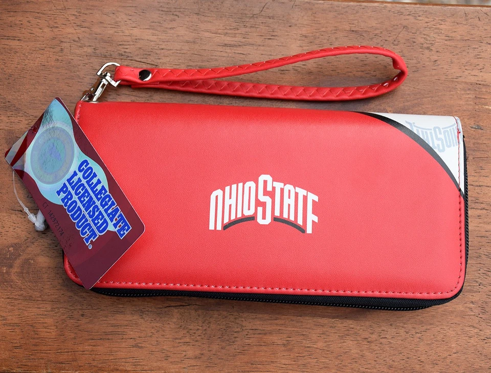 NEW Women's Ohio State Buckeyes NCAA Wallet Curve Zip Wrist Purse - Image 2 of 4