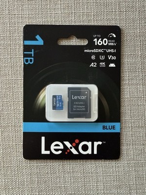 Lexar 1TB Blue Micro SD Card with Adapter MicroSDXC UHS-I Memory