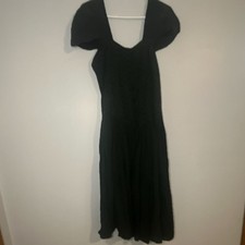 Vintage 80s 90s International Stefano Cotton Dress Midi CottageCore Grunge Boho
