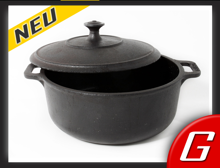 4L Gusstopf Aus Gusseisen – Emaillierter Schmortopf Für Feuerstelle & Grill Gusseisentopf 4L