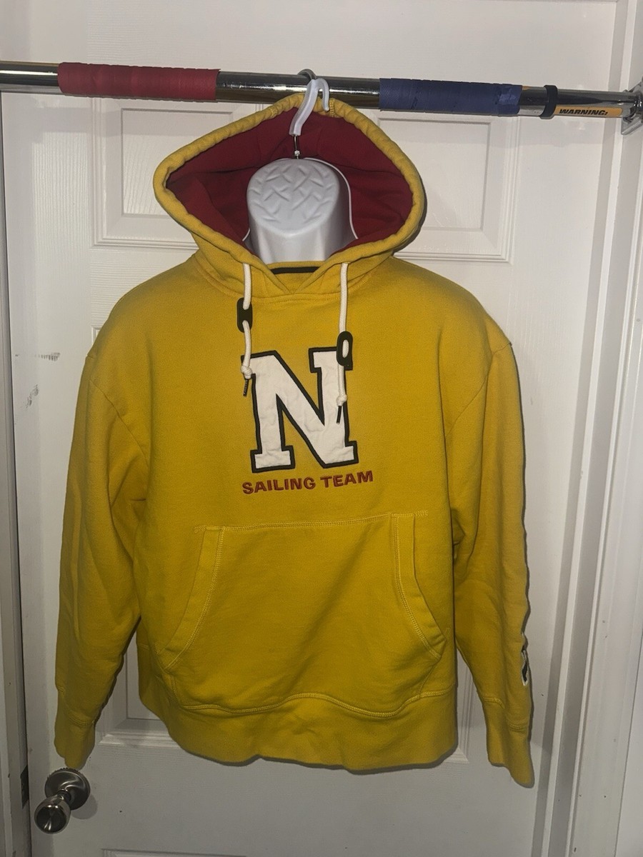 Lil Yachty Nautica Sailing Team Hoodie Sweatshirt Spell Out Yellow Size  Small
