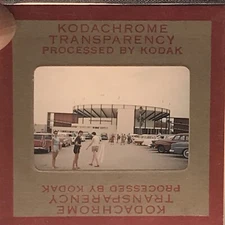 1950s 35mm Slide Marineland Of The Pacific California Red Border Old Cars People