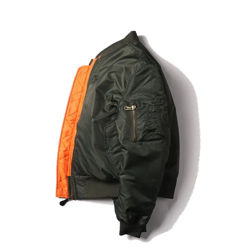 Unisex MA1 BomberJacke Winter Outdoor Militär Pilotjacke Flieger Fly Nylon Coats - Picture 6 of 39