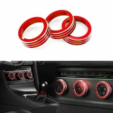 Red Anodized Alloy AC Climate Control Knob Covers For Volkswagen Golf GTI MK7