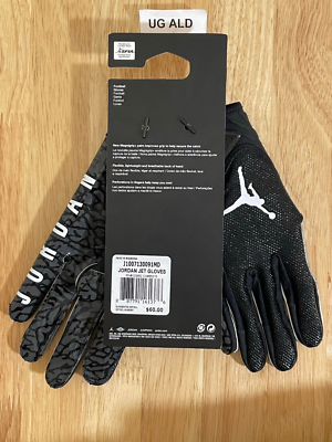 【新品】 アメフト Jordan Jet 7.0 グローブ　BLACK　L Nike Jordan Jet 7.0 Black/Elephant Print Skill Football Gloves Sz