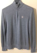 Ted Baker London Men's 1/4 Zip Pullover 100 Wool Sweater Gray Sz 6 XXL NWT