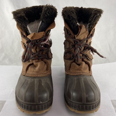 Sorel Boots Mens 6 Brown Leather Badger Waterproof Winter  display picture 1