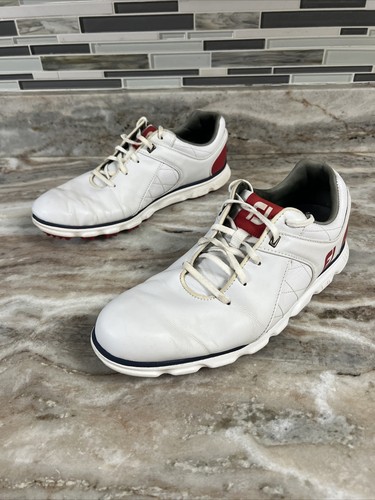 Footjoy Pro SL 53243 Men's Size 10 M White Red Leather Spikeless Golf Shoes - Picture 10 of 15