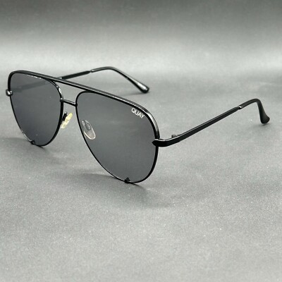 Quay x Desi High Key 126 Aviator Sunglasses Black Used
