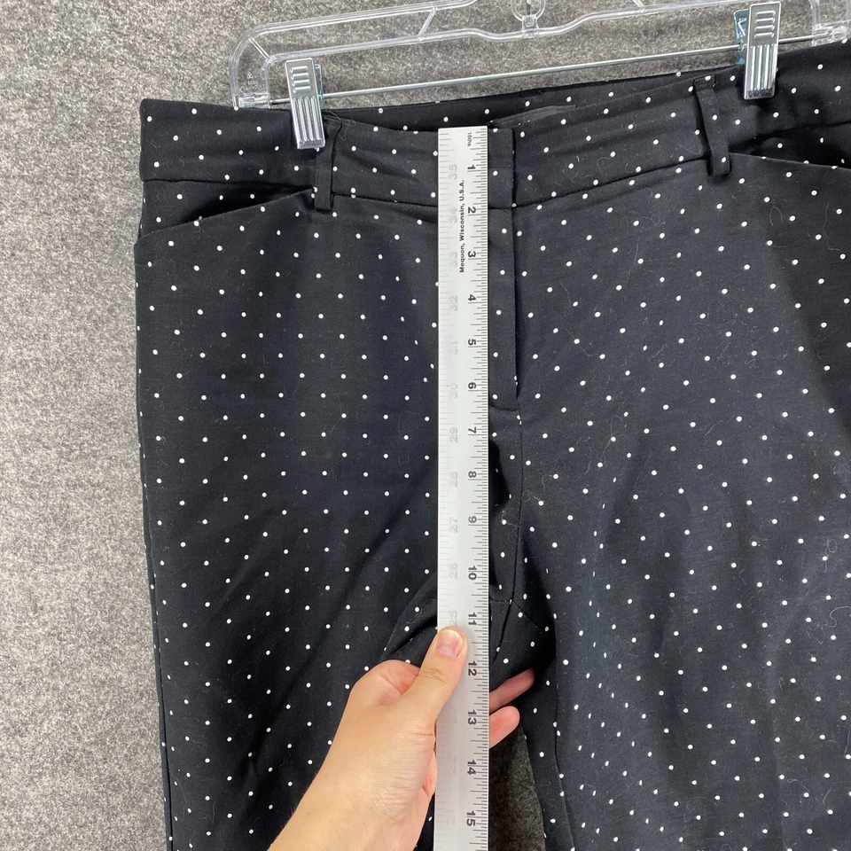 Pantalones de vestir Liz Claiborne para mujer 12 negros a lunares tiro alto clásicos plisados Foto 4 de 4