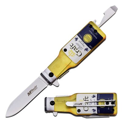 Craft/Corona Beer Folding Knife Stands Upright Bottle Opener Screwdriver Clip