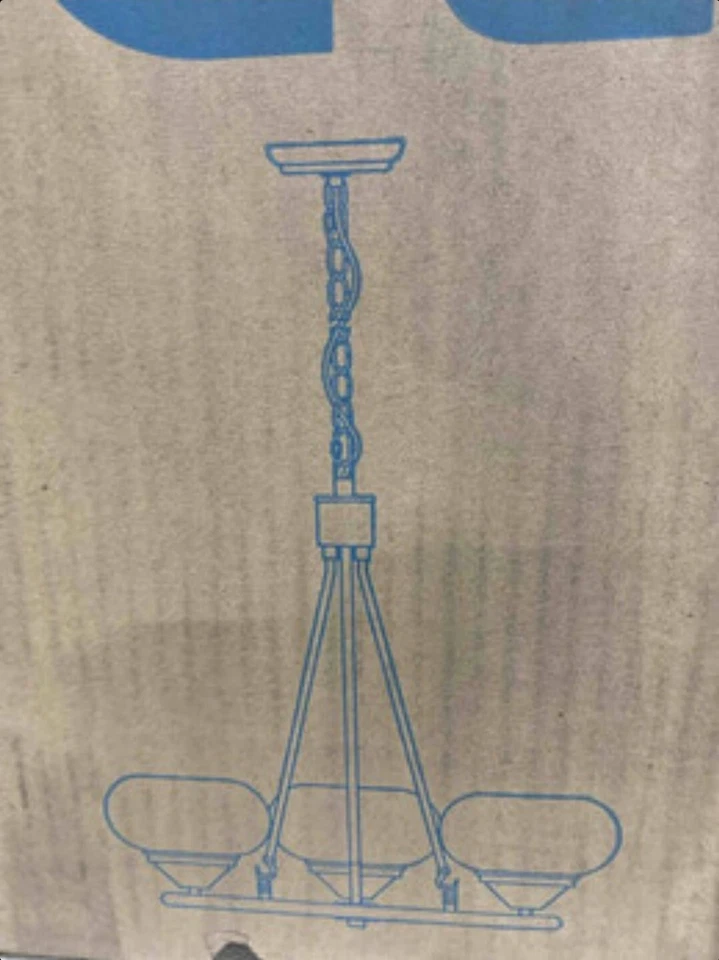 Cal Lighting 3 Light 60W Maywood Glass Chandelier - FX-3624-3 - Image 3 of 4