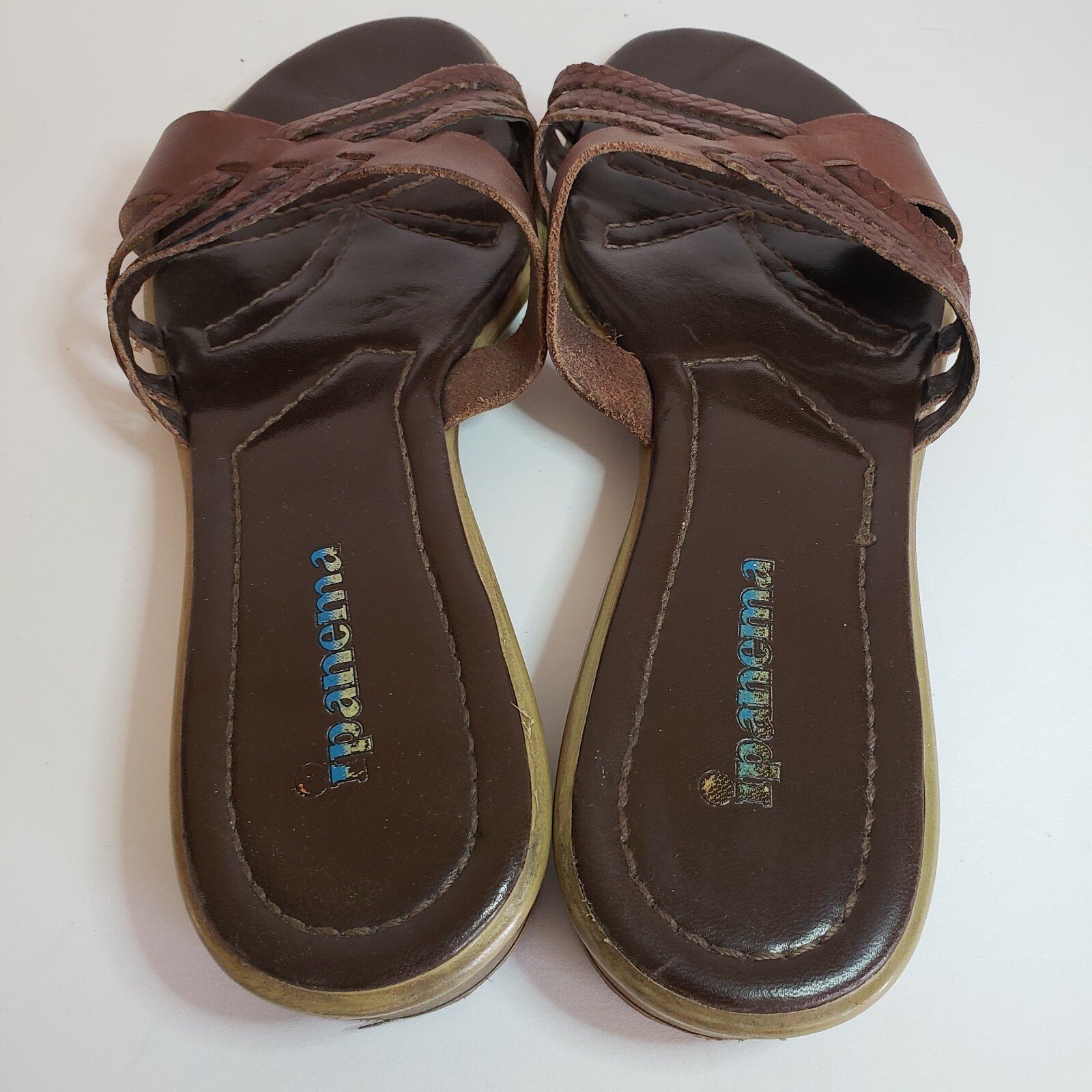 Women's Ipanema Brown Braided Leather Flip Flops Stra… Gem