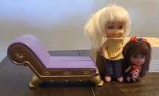 Vintage Mattle Liddle Kiddles Lot Lounger, Kampy, Lizie