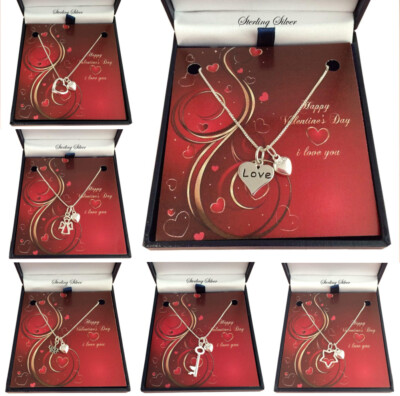 Valentinstag Halskette, 925 Stg Silber. Valentinstag Geschenk, Frau, Freundin, Verlobte.