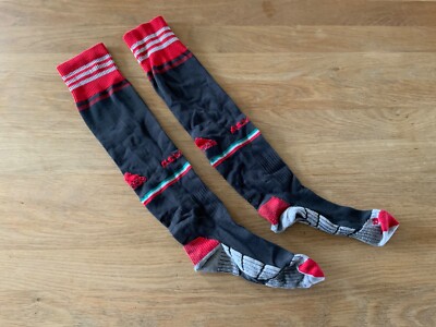 Adidas AC Milan Fußballstutzen Gr. 3, schwarz/rot/grau/grün
