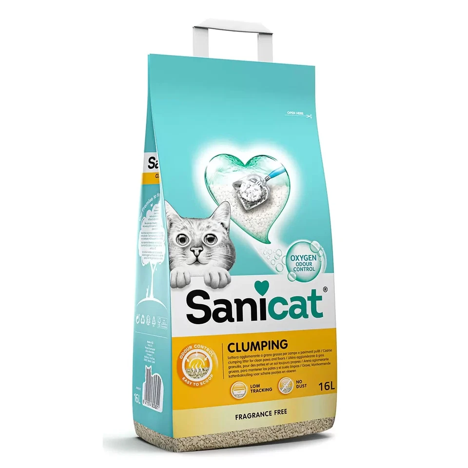 Sanicat Clumping Cat Litter Unscented 16L