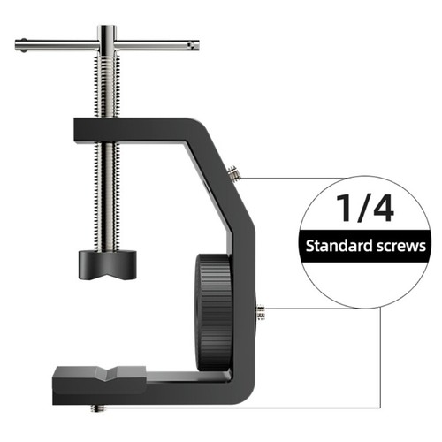 C Type Desktop Clamp with 1/4Inch Screw Interfaces for DSLR Action Cameras Mount - 第 5/8 張圖片