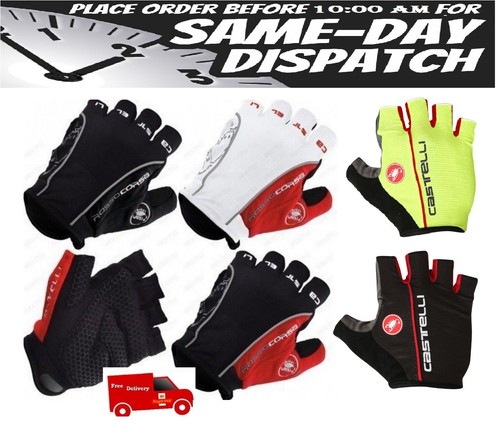 CASTELLI Rosso Corsa Classic Half Dito Guanti Ciclismo Bicicletta Guanti |  eBay